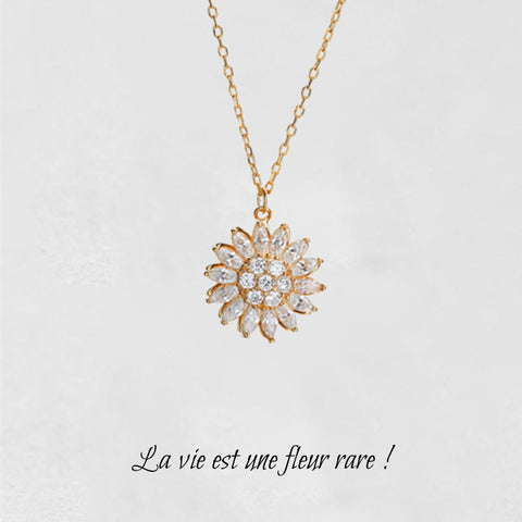 Collier fleurs d'argent